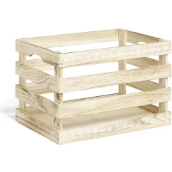 Gifi Rangement|Cagette en bois motif flocon blanc 33x23xH21cm