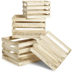 Gifi Rangement|Cagette en bois motif flocon blanc 33x23xH21cm