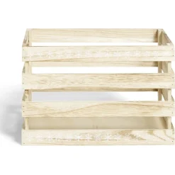 Gifi Rangement|Cagette en bois motif flocon blanc 33x23xH21cm