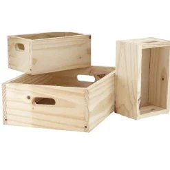 Gifi Rangement|Caisse de rangement en bois x3