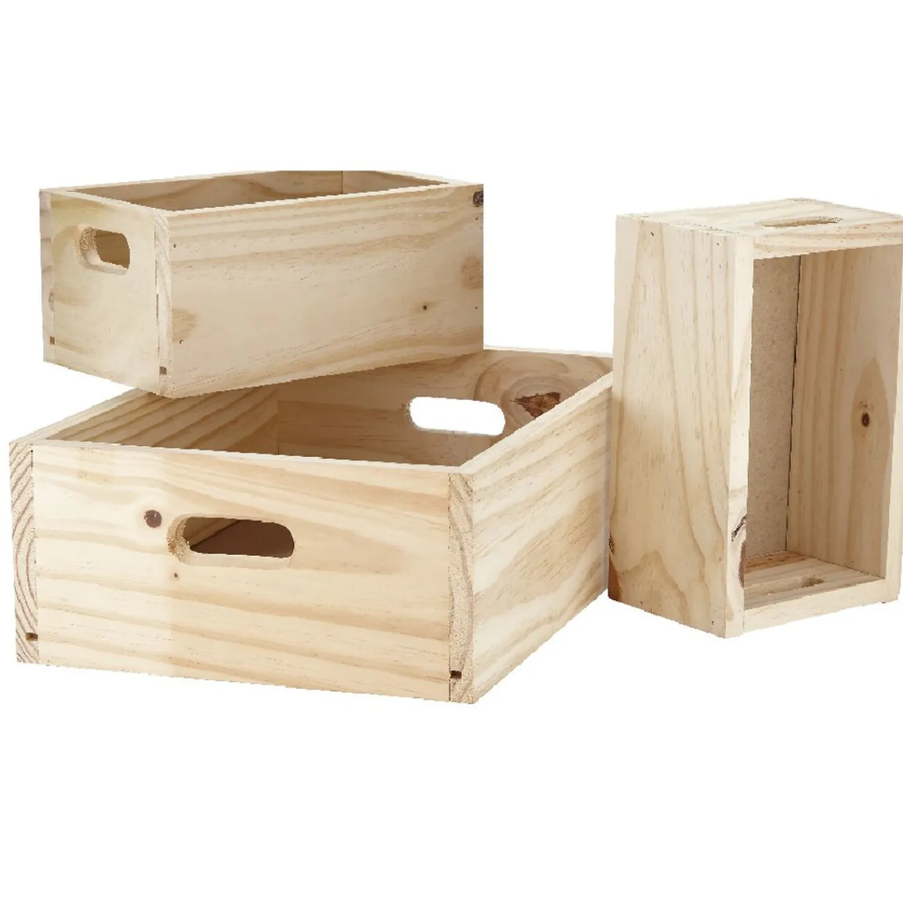 Gifi Rangement|Caisse de rangement en bois x3