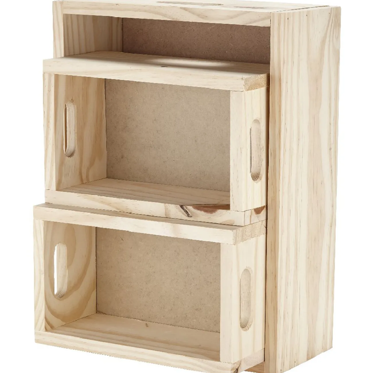 Gifi Rangement|Caisse de rangement en bois x3