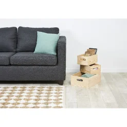 Gifi Rangement|Caisse de rangement en bois x3