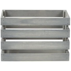 Gifi Rangement|Caisse de rangement en bois gris