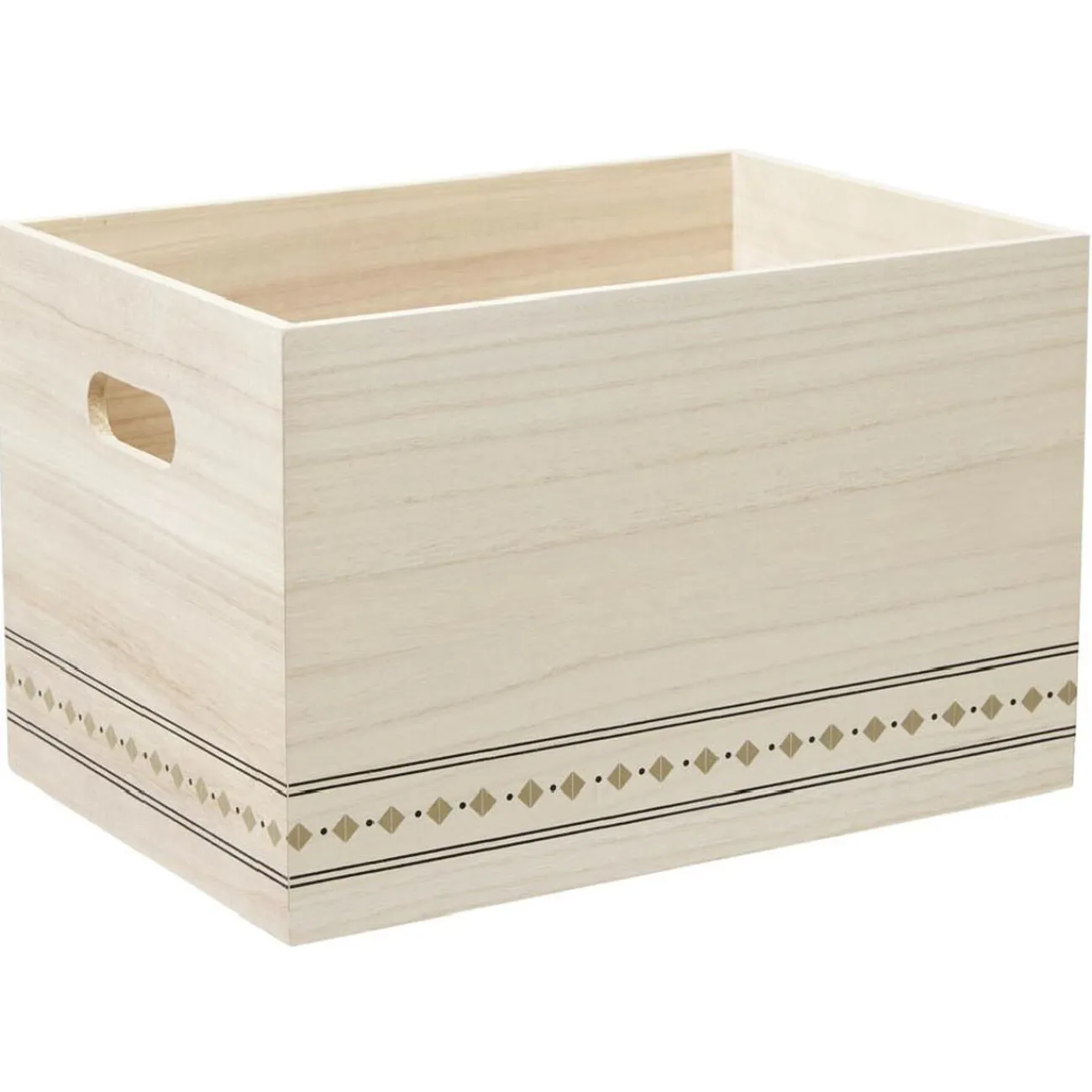 Gifi Rangement|Caisse de rangement en bois L.28 x l.18 x H.18 cm