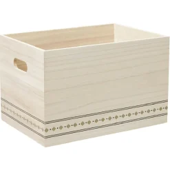 Gifi Rangement|Caisse de rangement en bois L.33 x l.23 x H.21 cm