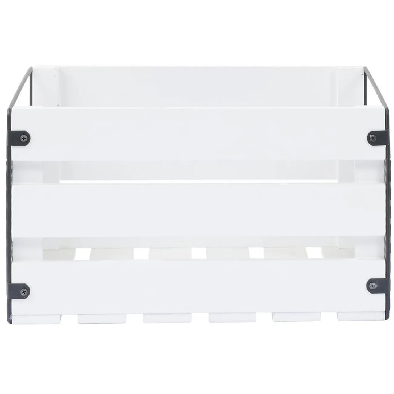 Gifi Rangement|Caisse de rangement en bois et métal - L32,5 x l18 x H24 cm