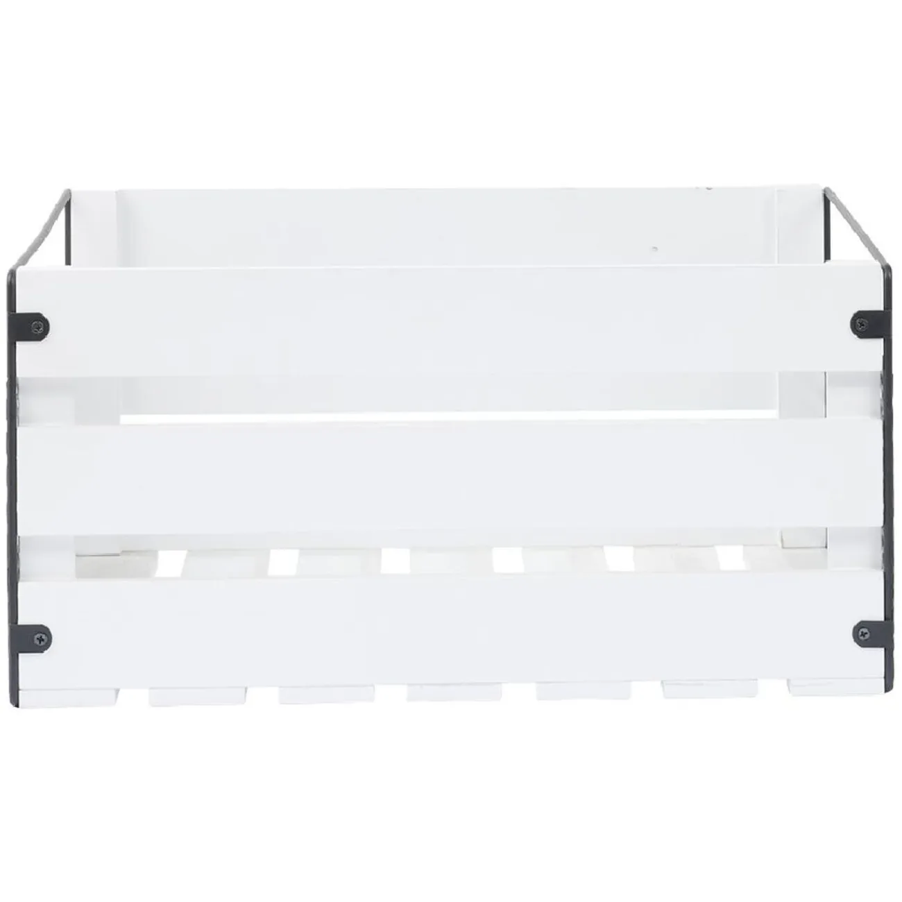 Gifi Rangement|Caisse de rangement en bois et métal - L41 x l20 x H28 cm