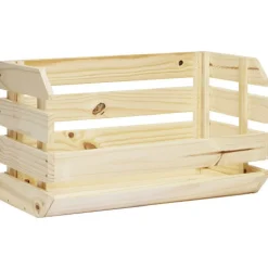 Gifi Rangement|Caisse en bois empilable naturel