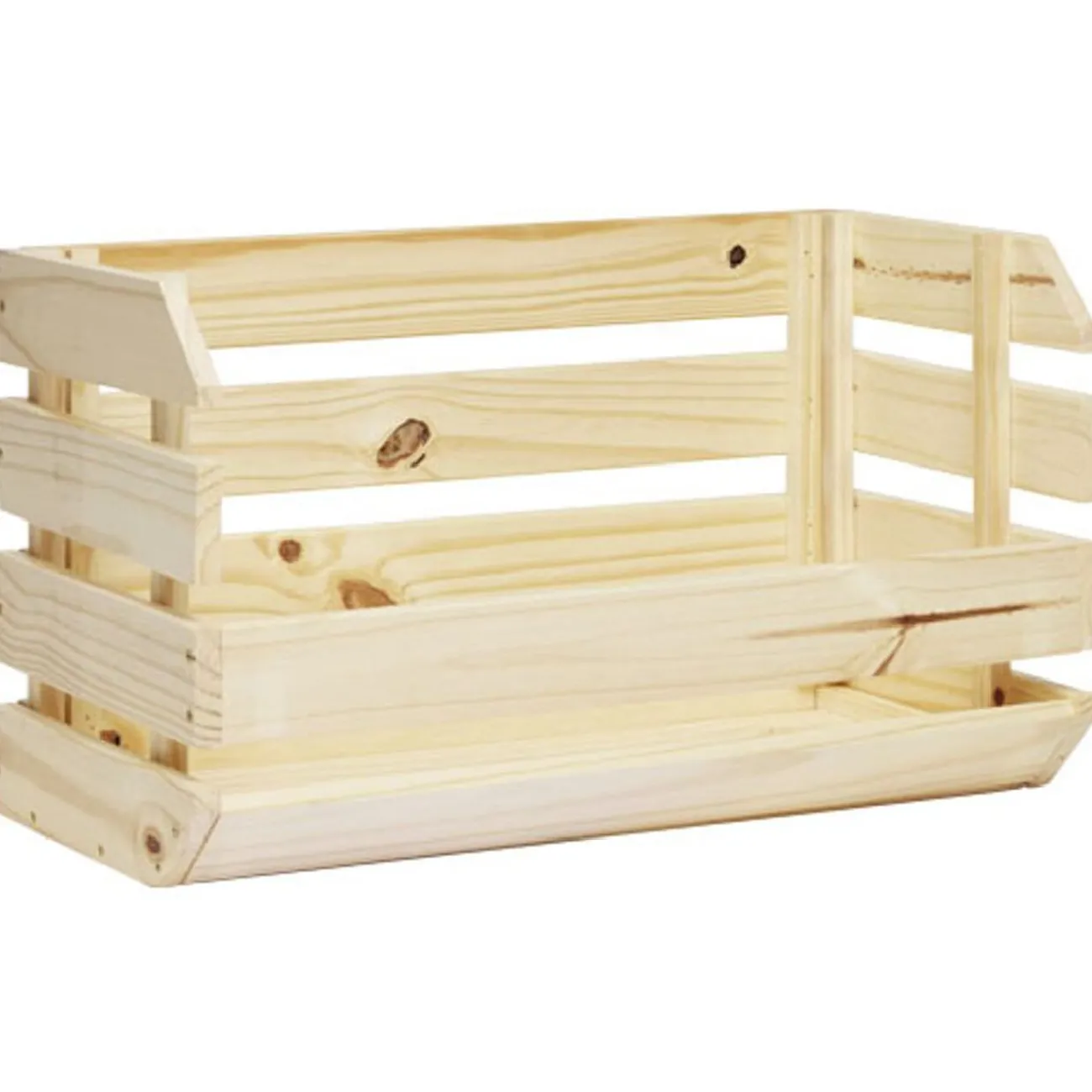 Gifi Rangement|Caisse en bois empilable naturel