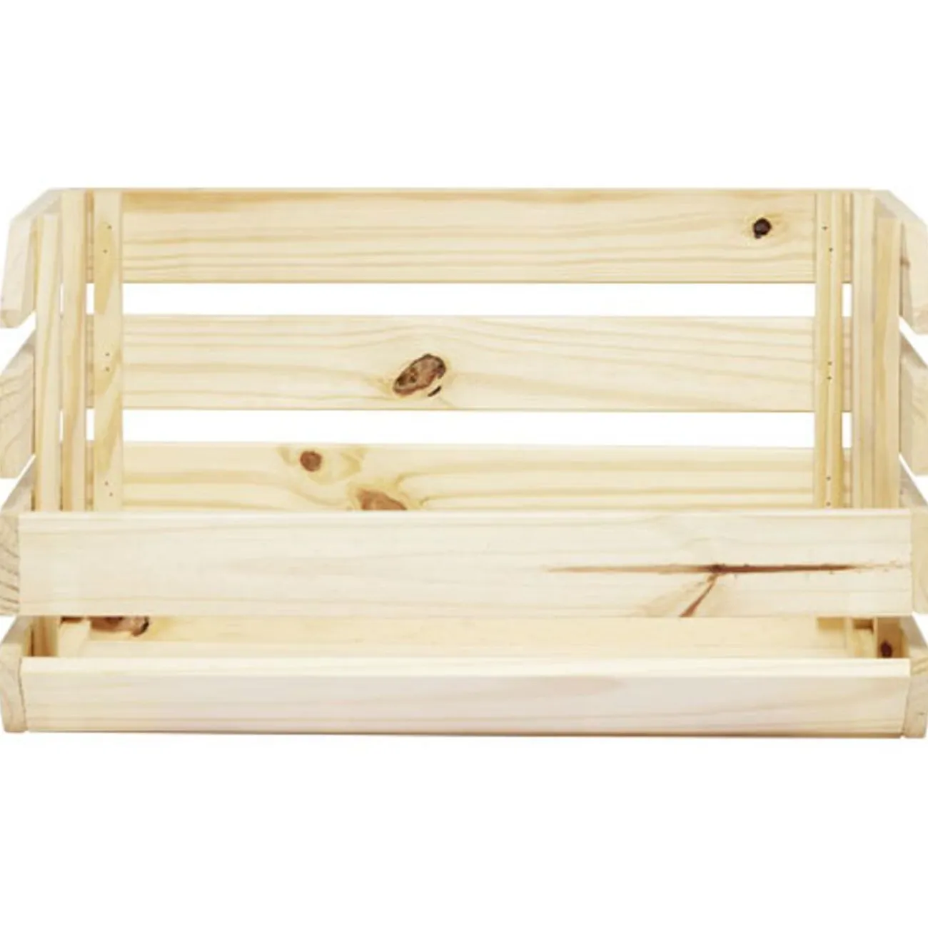 Gifi Rangement|Caisse en bois empilable naturel