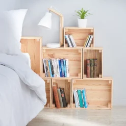 Gifi Rangement|Caisse en bois pin massif à monter soi-même petit modèle