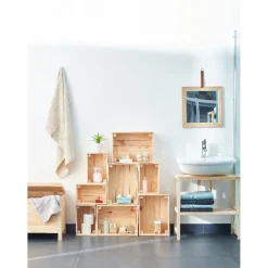 Gifi Rangement|Caisse en bois pin massif à monter soi-même petit modèle