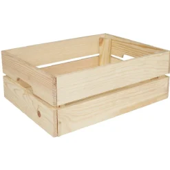 Gifi Rangement|Caisse en bois pin massif à monter soi-même moyen modèle