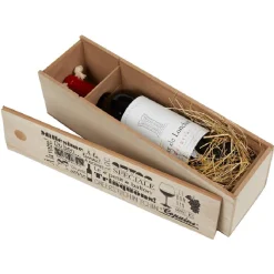 Gifi Caisse en bois pour bouteille de vin design naturel