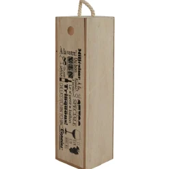 Gifi Caisse en bois pour bouteille de vin design naturel