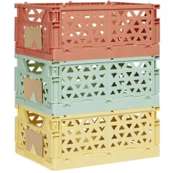 Gifi Rangement|Caisse pliable avec porte-étiquette vert L17xl12,5xH7cm