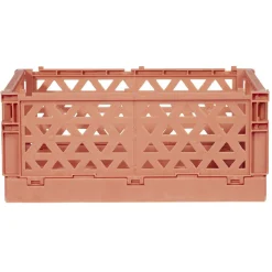 Gifi Rangement|Caisse pliable avec porte-étiquette marron L17xl12,5xH7cm