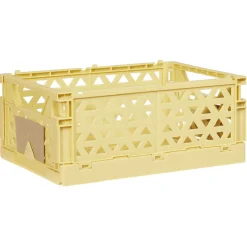 Gifi Rangement|Caisse pliable avec porte-étiquette jaune L17xl12,5xH7cm