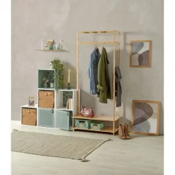 Gifi Rangement|Caisse pliable avec porte-étiquette vert L25xl16,5xH10cm