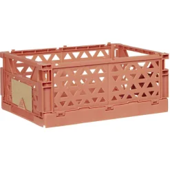 Gifi Rangement|Caisse pliable avec porte-étiquette marron L25xl16,5xH10cm