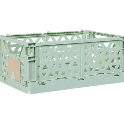 Gifi Rangement|Caisse pliable avec porte-étiquette vert L33xl25xH15cm