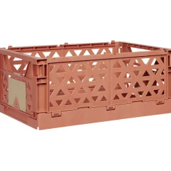 Gifi Rangement|Caisse pliable avec porte-étiquette marron L33xl25xH15cm