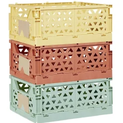 Gifi Rangement|Caisse pliable avec porte-étiquette jaune L33xl25xH15cm