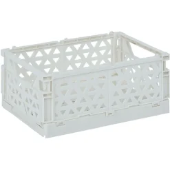 Gifi Rangement|Caisse pliable polypropylène 17x12x7.5cm gris pastel