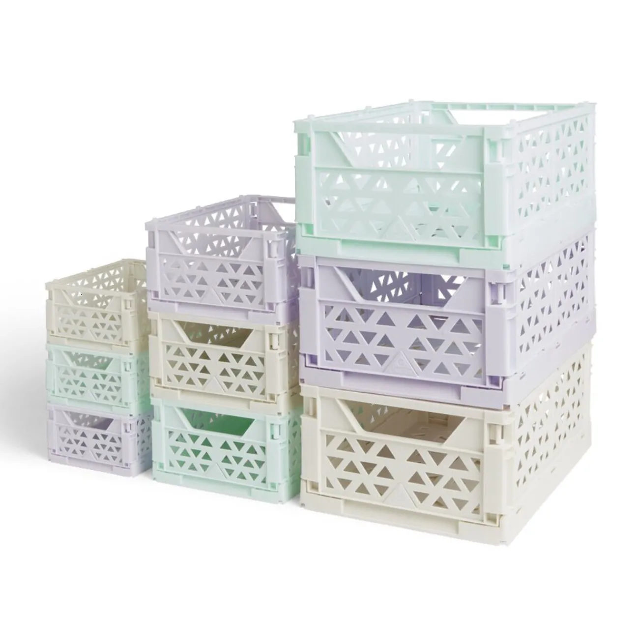 Gifi Rangement|Caisse pliable polypropylène 17x12x7.5cm vert pastel