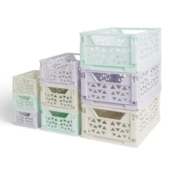 Gifi Rangement|Caisse pliable violet pastel 3,4L - 24x17xH10cm