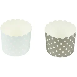 Gifi Caissette à muffin motif pois gris bleu x25