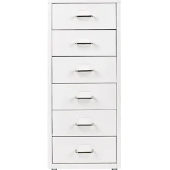 Gifi Rangement|Caisson métallique 6 tiroirs 4 roues blanc