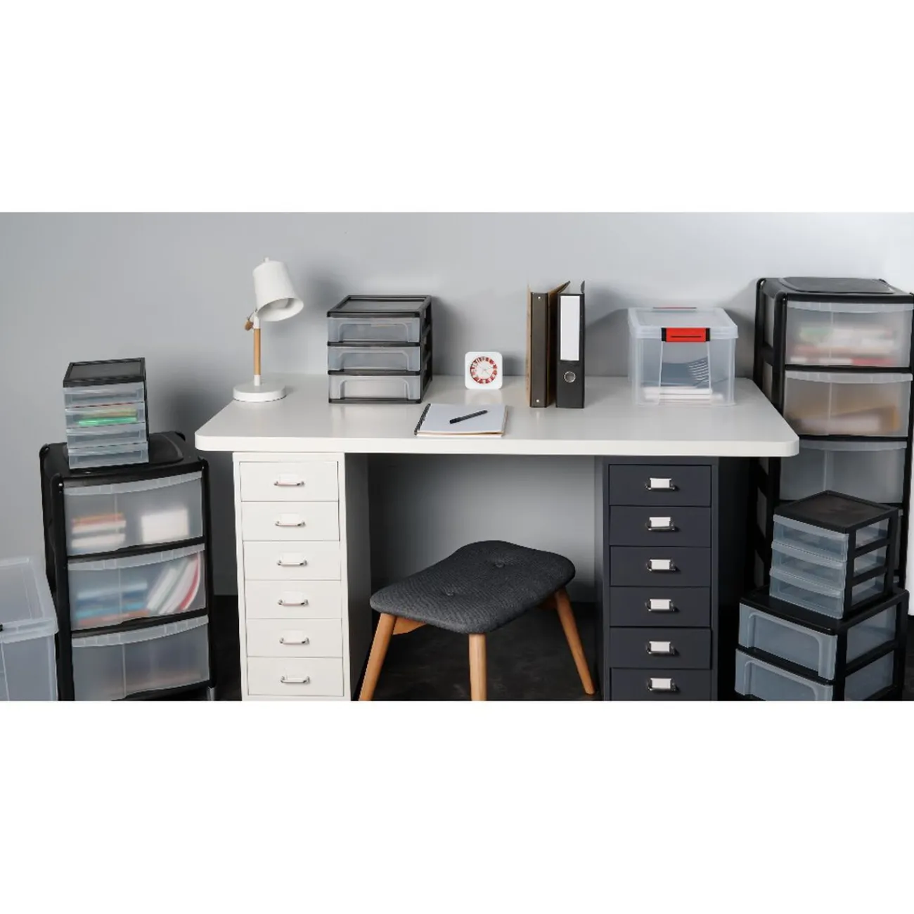 Gifi Rangement|Caisson métallique 6 tiroirs 4 roues blanc