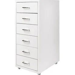 Gifi Rangement|Caisson métallique 6 tiroirs 4 roues blanc