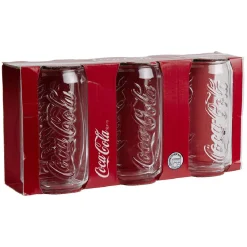 Gifi Canette de Coca x3 en verre transparent