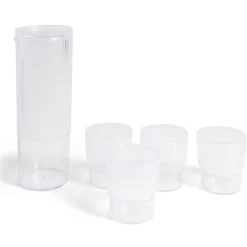 Gifi Carafe 1,1L + 4 verres 300mL polystyrène et silicone transparent