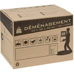 Gifi Rangement|Carton de déménagement 36 L