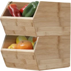 Gifi Casier en bambou empilable