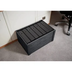 Gifi Rangement|Casier pliant imitation bois gris foncé