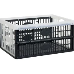 Gifi Rangement|Casier pliant 32L noir et blanc