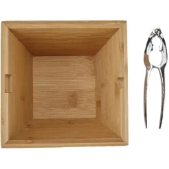 Gifi Casse-noix avec bol en bambou naturel