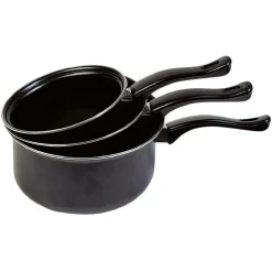 Gifi Casserole acier noir - Lot de 3 - Tous feux sauf induction