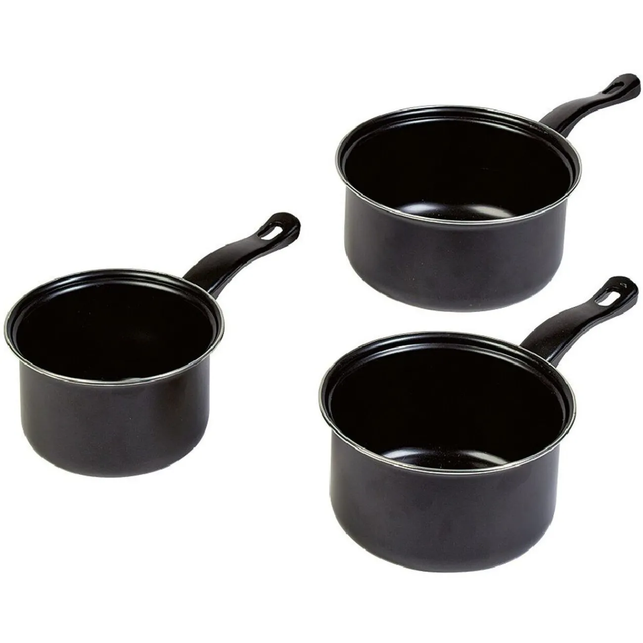 Gifi Casserole acier noir - Lot de 3 - Tous feux sauf induction