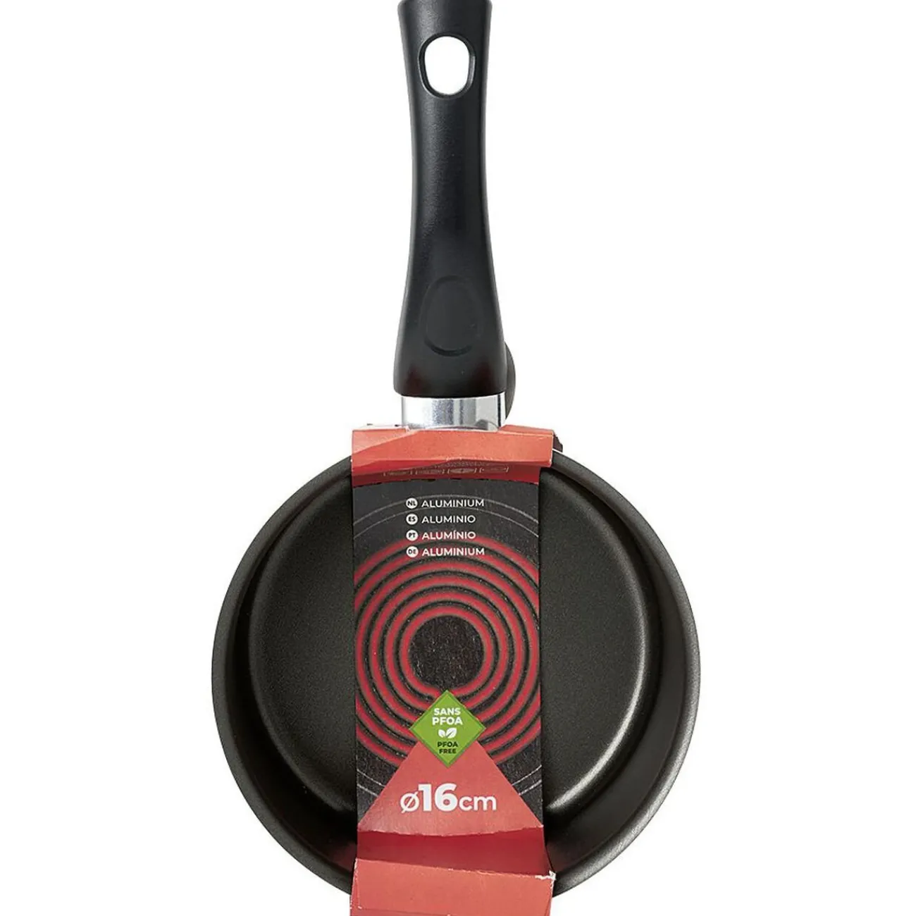 Gifi Casserole aluminium antiadhésive noir et rouge Ø 16 cm