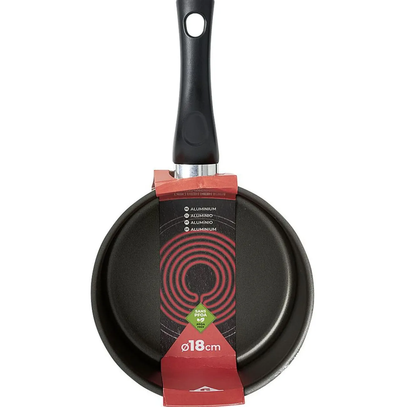 Gifi Casserole aluminium antiadhésive noir et rouge Ø 18 cm