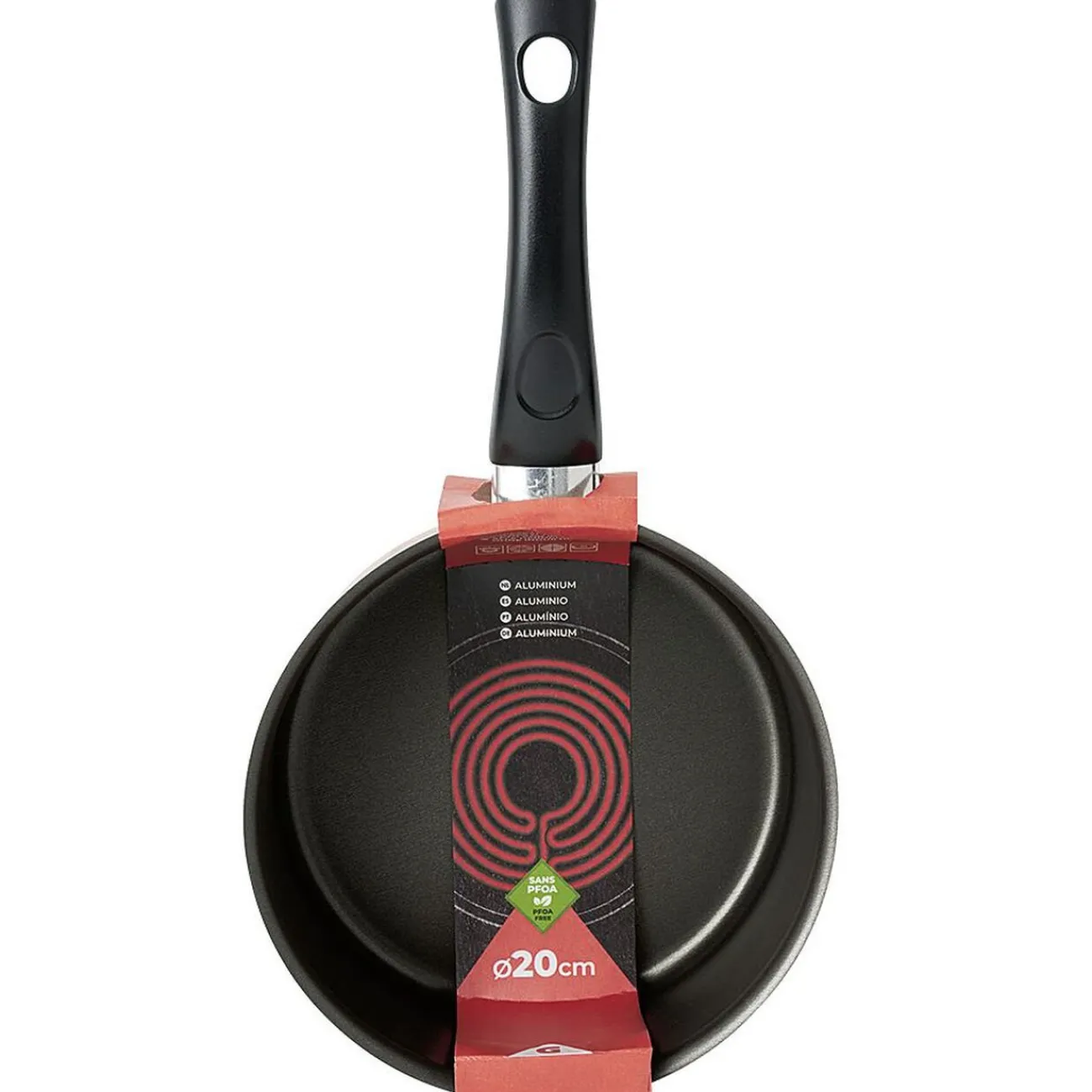 Gifi Casserole aluminium antiadhésive noir et rouge Ø 20 cm