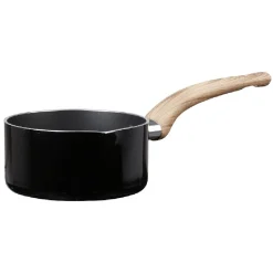 Gifi Casserole noire manche effet bois Ø 14
