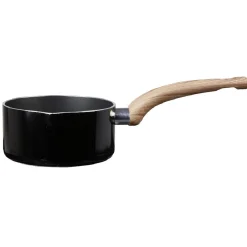 Gifi Casserole noire manche effet bois Ø 14