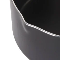 Gifi Casserole noire manche effet bois Ø 18